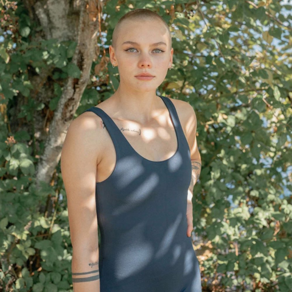 Girlfriend Collective Bike Unitard in Midnight